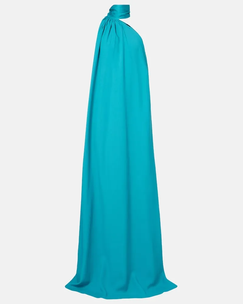 Taller Marmo Robe Astor aus Crêpe Türkis