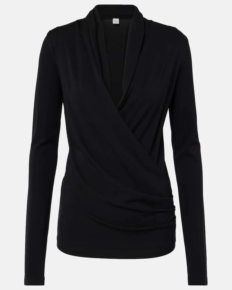 Totême Top aus Jersey Schwarz