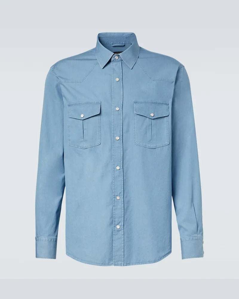 Ermenegildo Zegna Hemd aus Baumwolle Blau