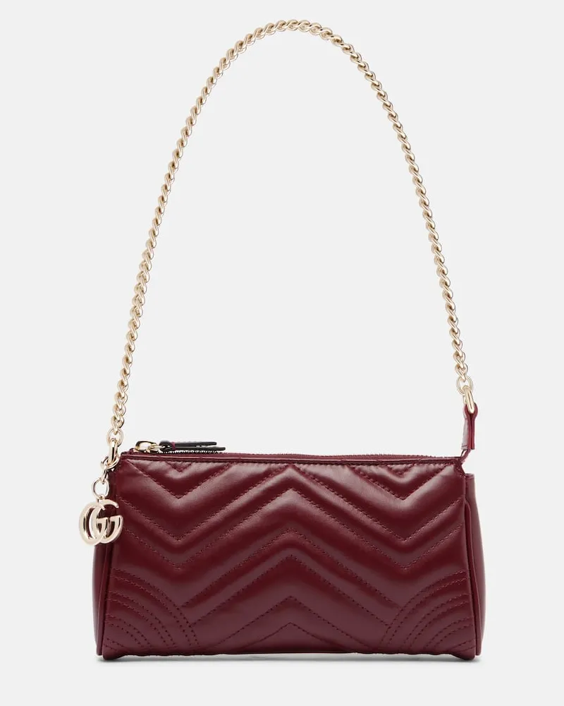 Gucci Schultertasche GG Marmont 2.0 Mini aus Leder Burgund