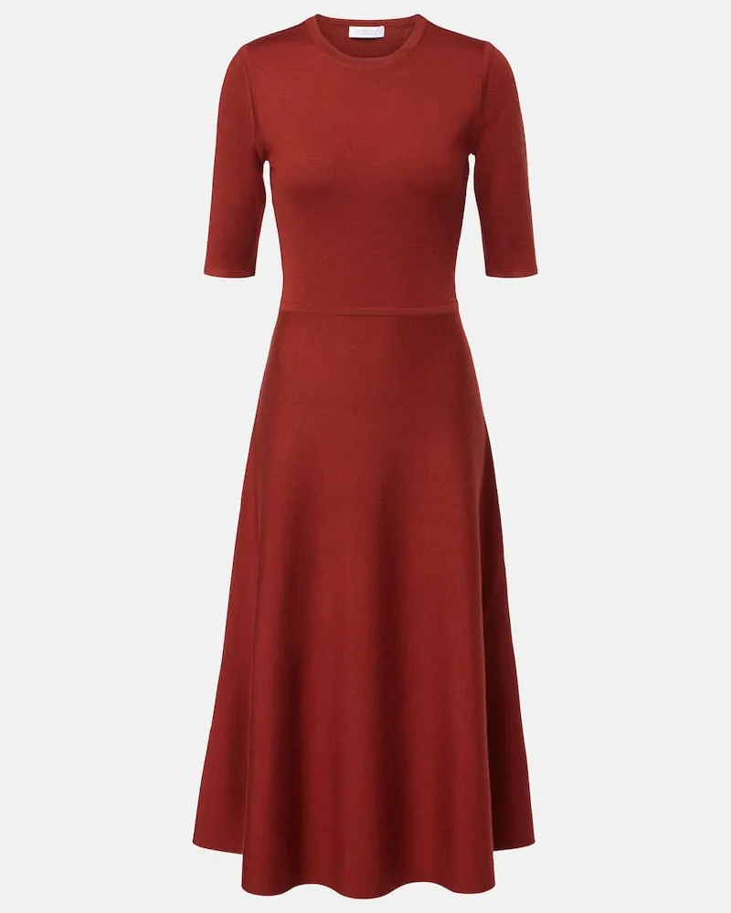 Gabriela Hearst Maxikleid aus Wolle, Kaschmir und Seide Rot