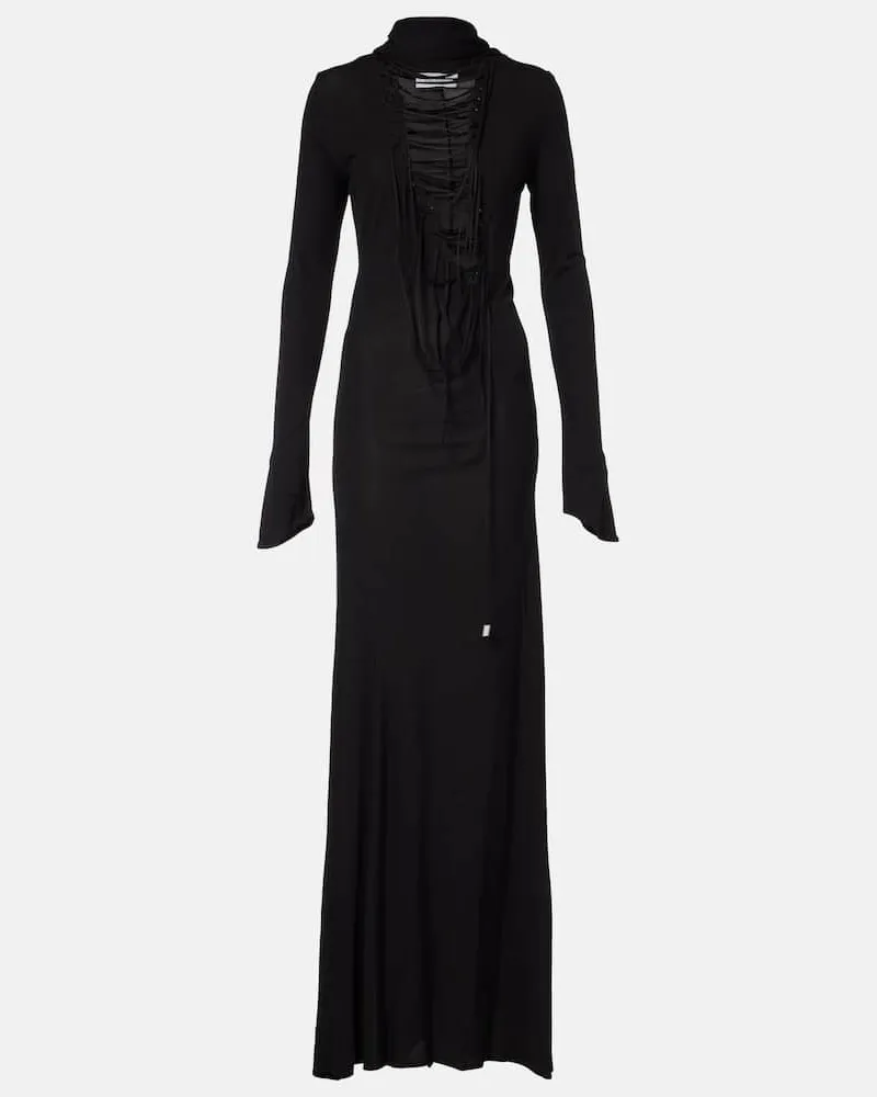ATTICO Maxikleid aus Crêpe Schwarz
