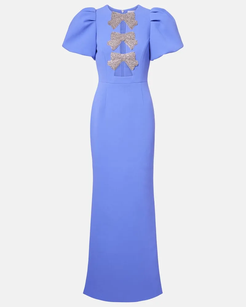 Rebecca Vallance Verzierte Robe Violetta aus Crêpe Blau