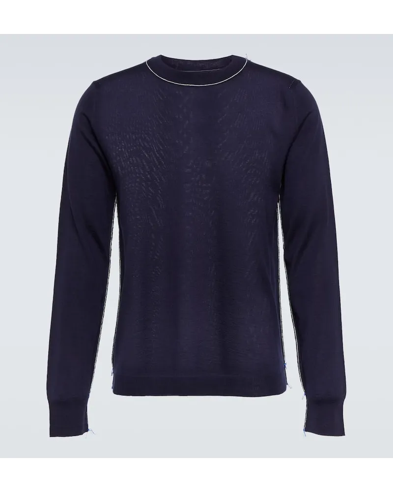 Maison Margiela Pullover Work in Progress aus Wolle Blau