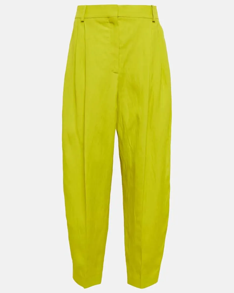 Stella McCartney Hose aus einem Leinengemisch Gelb