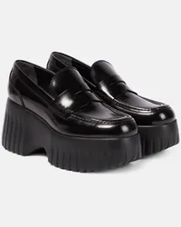 Hogan Plateau-Loafers H-Stripes aus Leder Schwarz