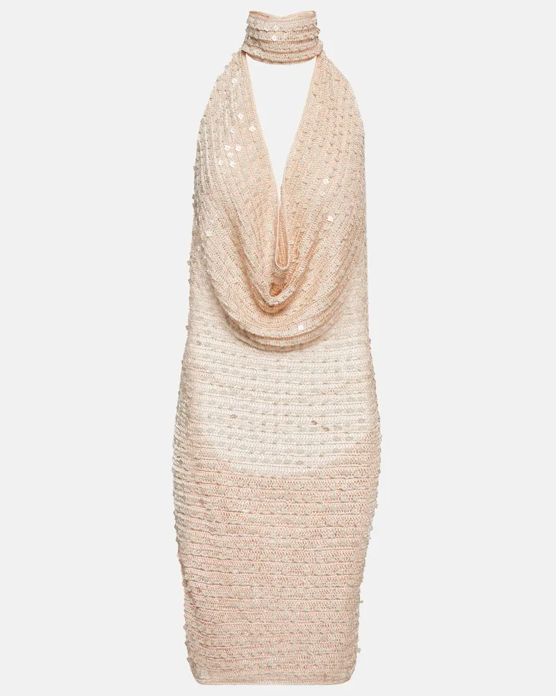 Aya Muse Minikleid Tipo mit Pailletten Neutral