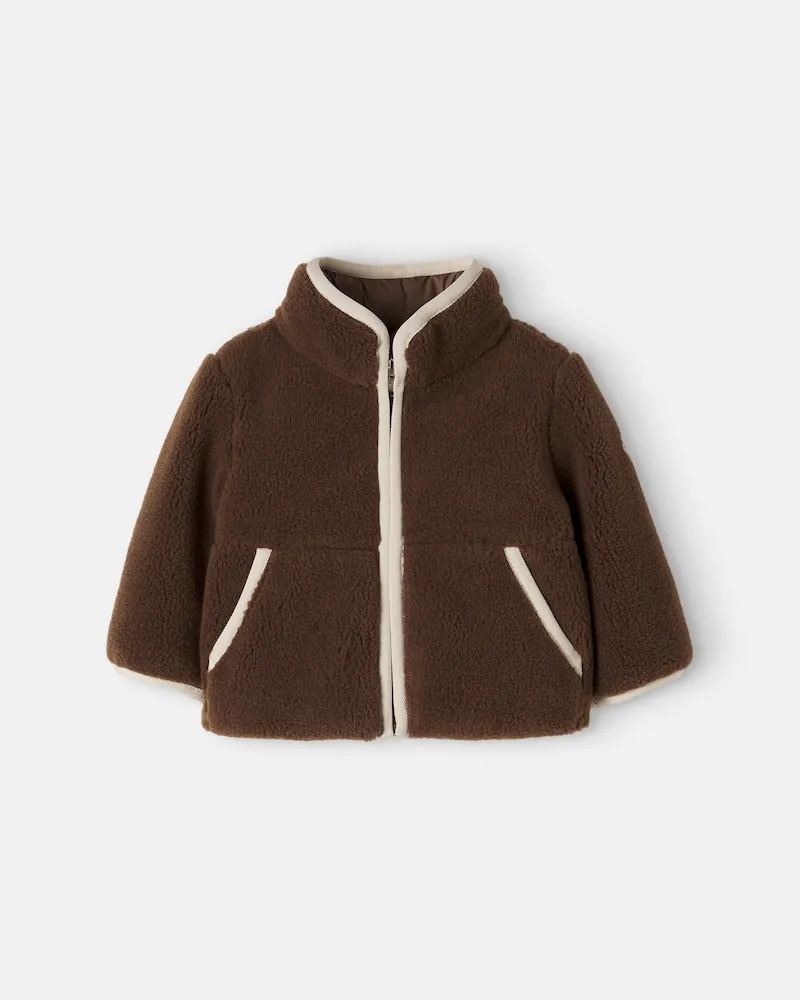 Moncler Baby Daunenjacke Duxent mit Teddyfleece Braun