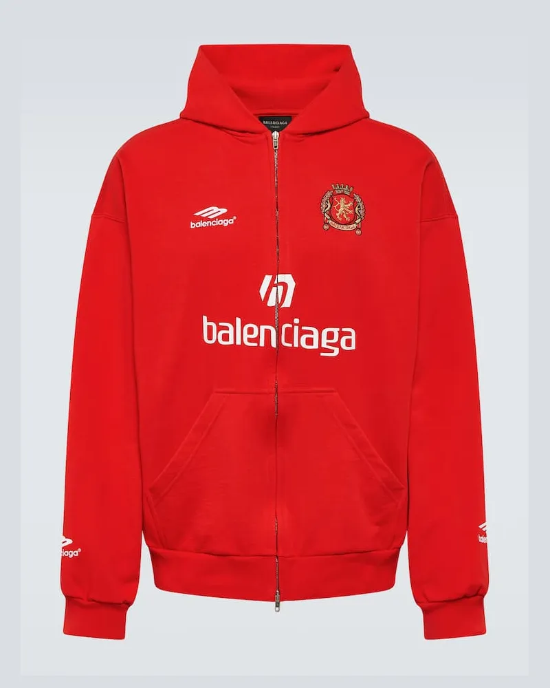 Balenciaga Kapuzenjacke aus Baumwoll-Jersey Gelb