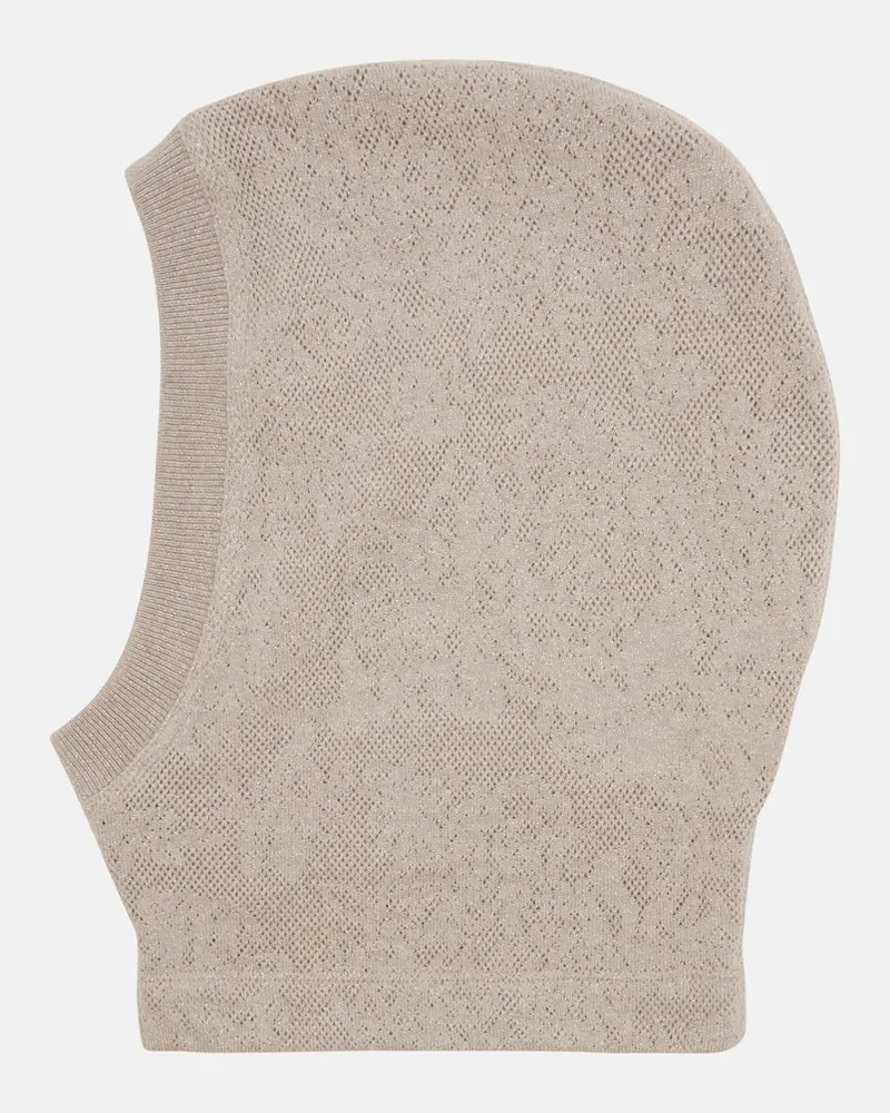 Brunello Cucinelli Balaclava aus Strick Beige