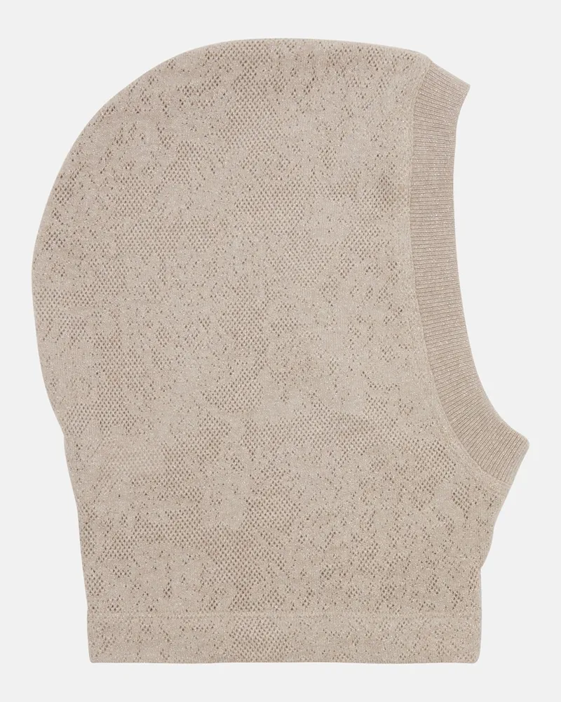 Brunello Cucinelli Balaclava aus Strick Beige
