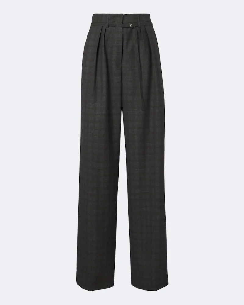 Dries van Noten Weite Hose aus Wolle Braun
