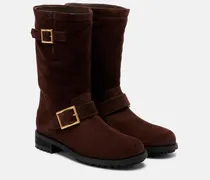 Bikerstiefel aus Veloursleder
