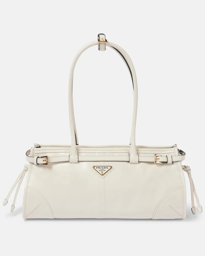 Prada Schultertasche Prada Bonnie Medium aus Leder Weiß