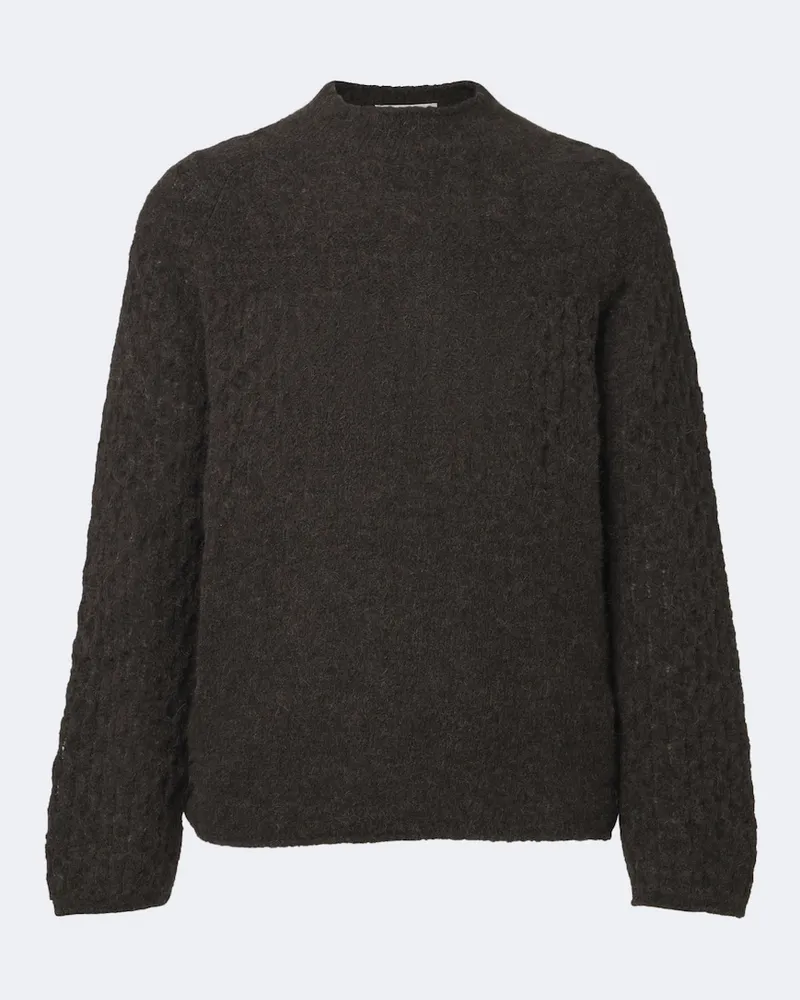 Our Legacy Pullover Rider aus einem Alpakawollegemisch Braun