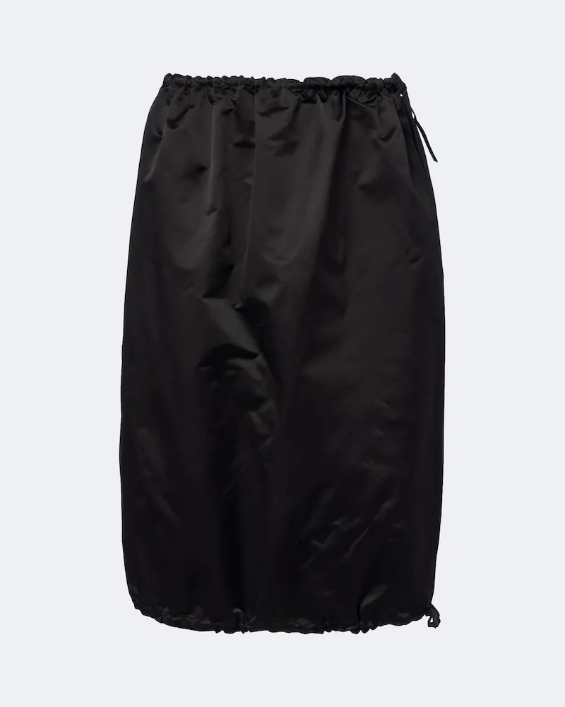 Prada Midirock aus Seidensatin Schwarz