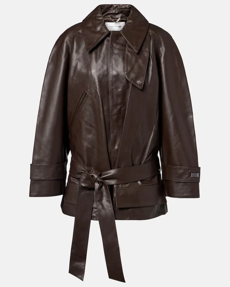 Victoria Beckham Lederjacke Braun