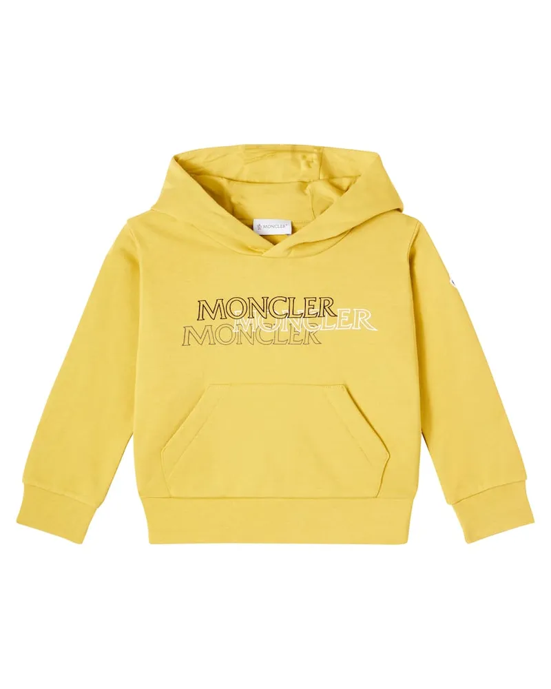 Moncler Hoodie aus Baumwoll-Jersey Gelb