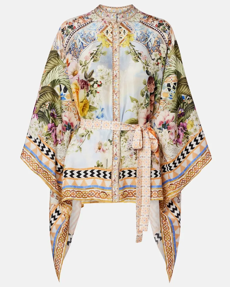 Camilla Verzierte Bluse aus Seide Multicolor