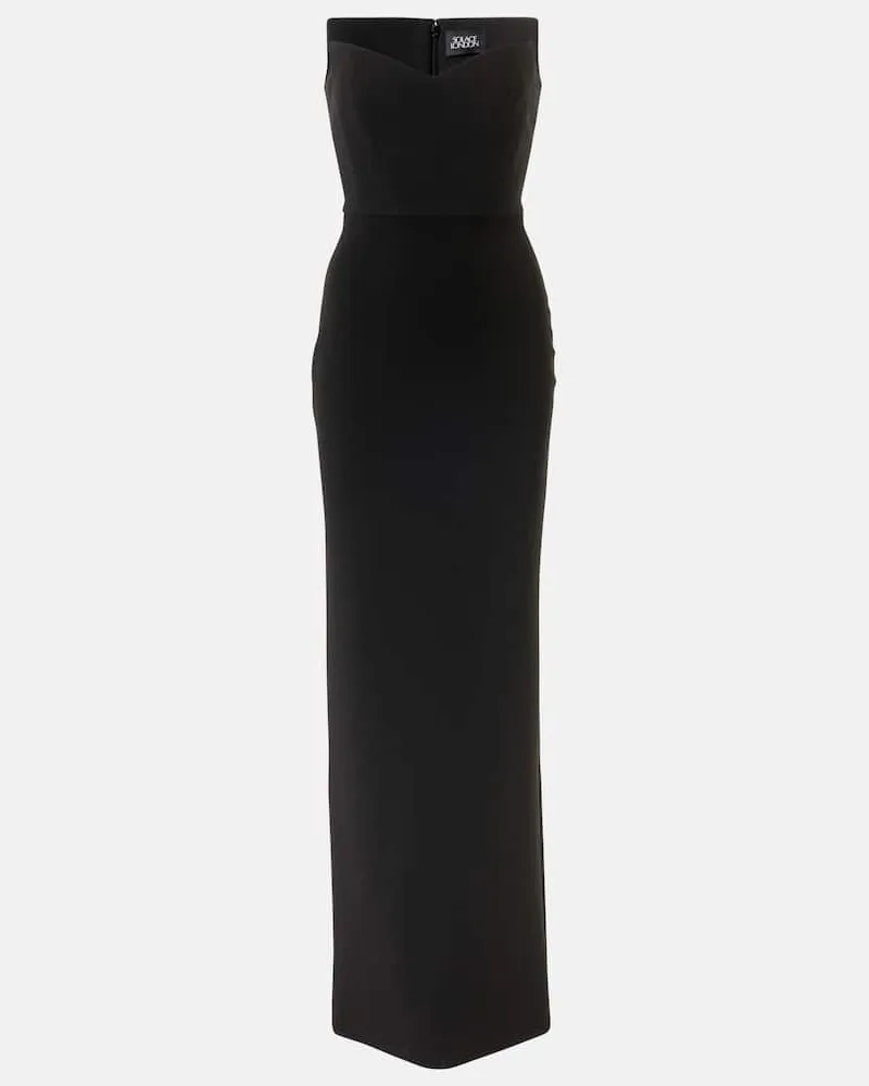 Solace London Maxikleid Malla aus Crêpe Schwarz