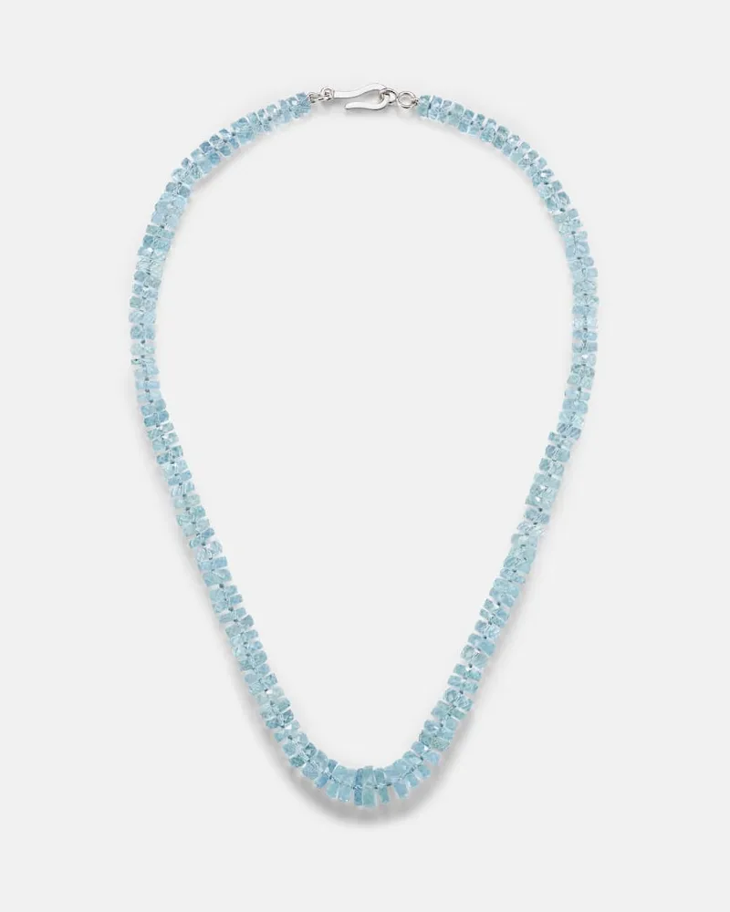 Ileana Makri Halskette aus Aquamarin mit 18kt Weißgold Blau
