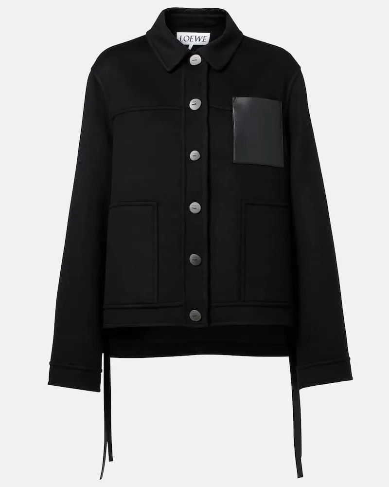 Loewe Jacke aus Wolle und Kaschmir Schwarz
