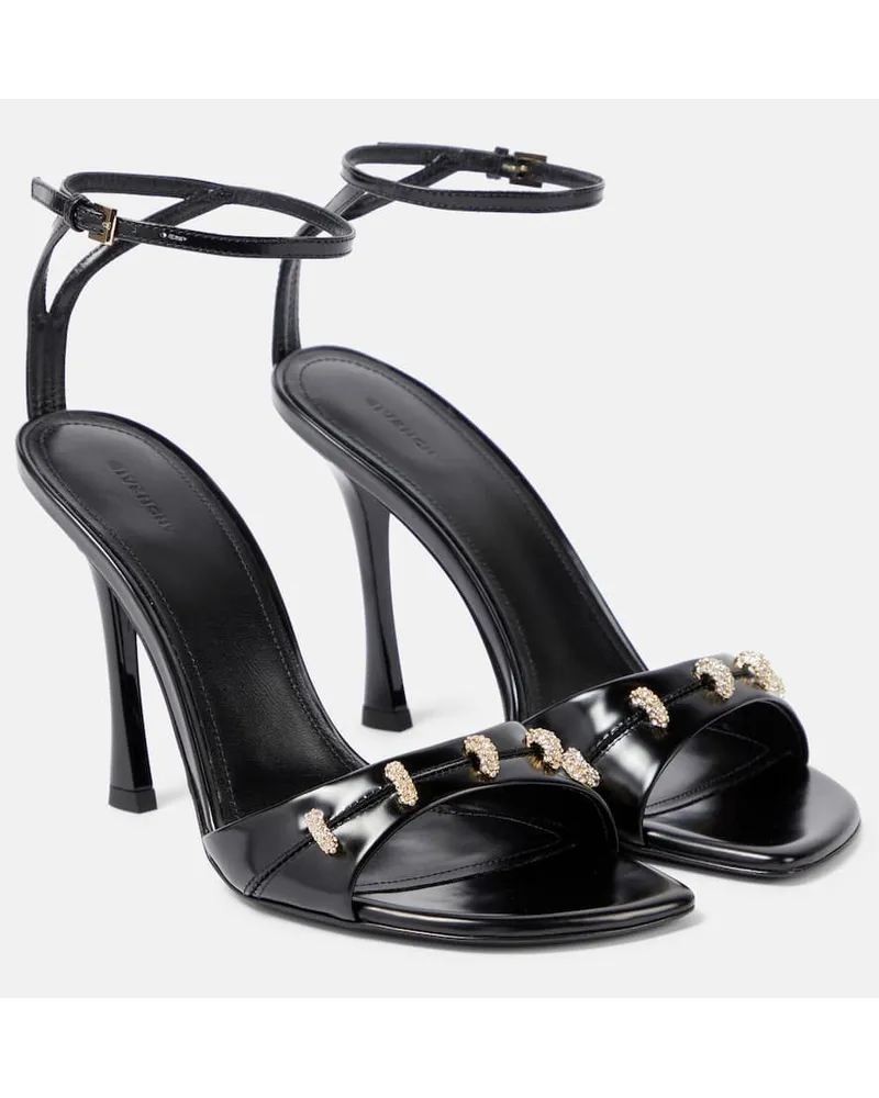 Givenchy Verzierte Sandalen Stitch aus Leder Schwarz