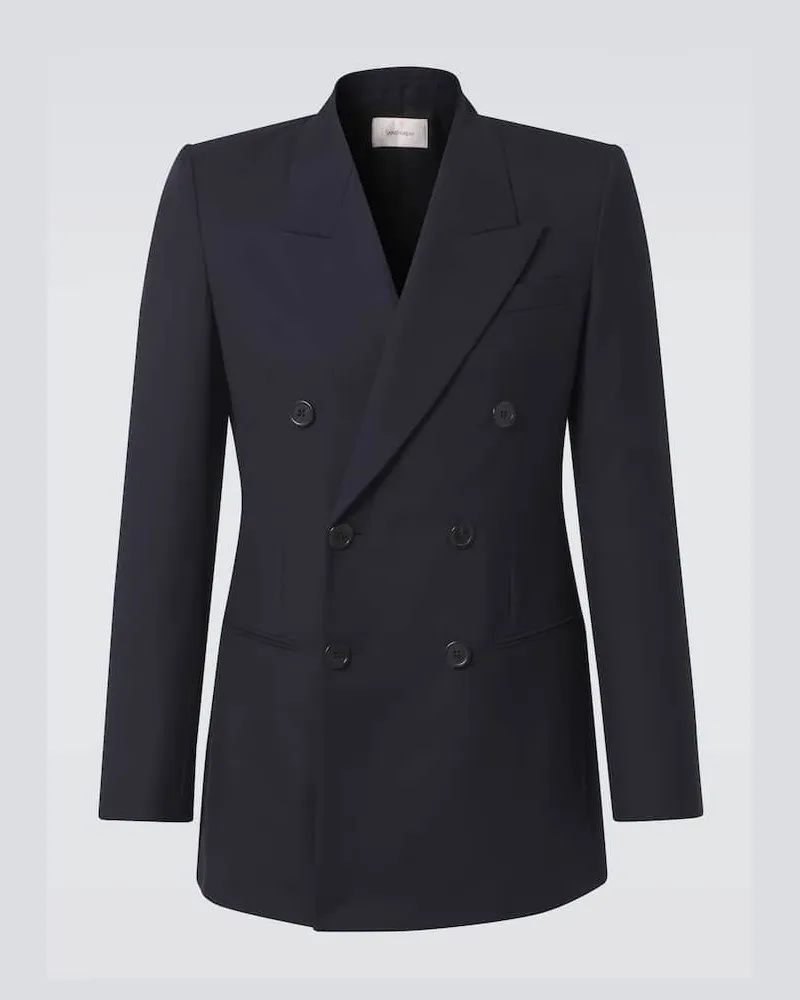 Saint Laurent Smokingjacke aus Wolle Blau