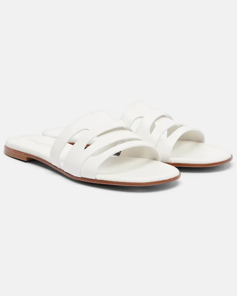 Gianvito Rossi Pantoletten aus Leder Weiß