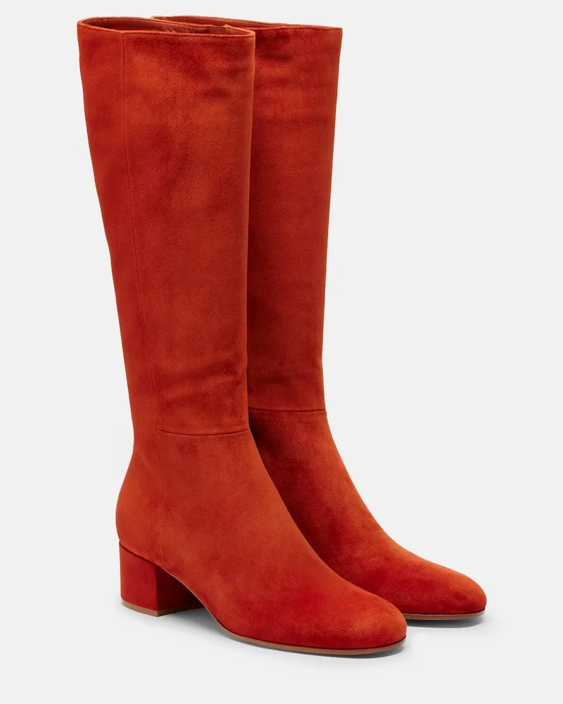 Gianvito Rossi Stiefel Joelle aus Veloursleder Orange