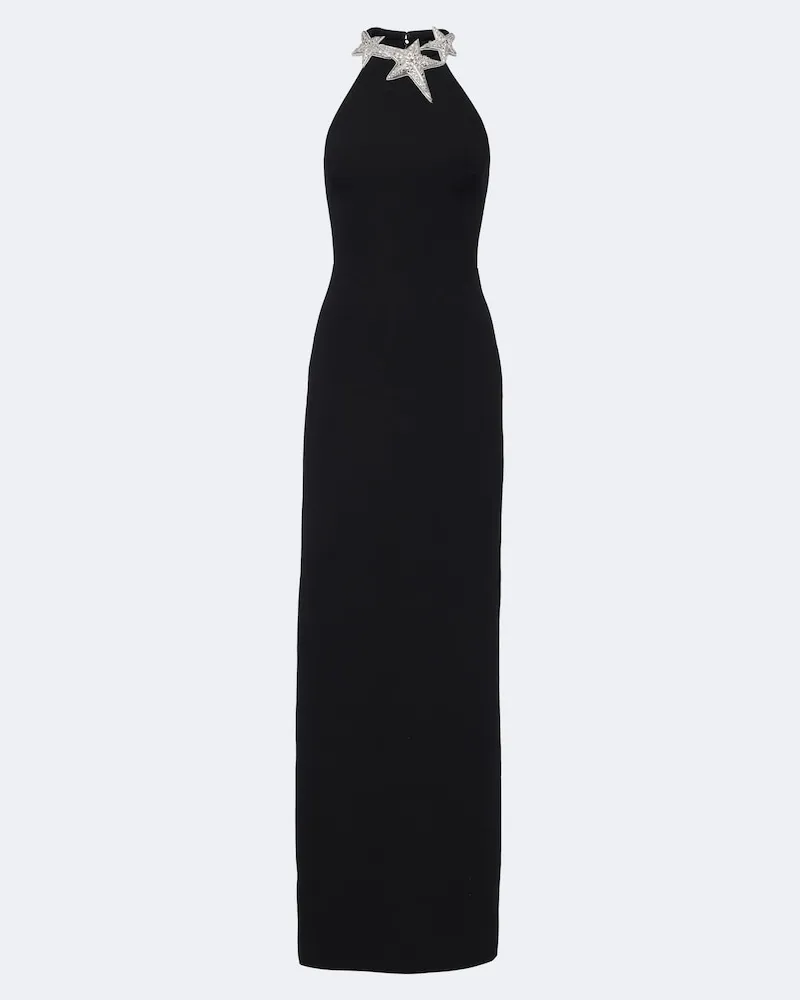 David Koma Verzierte Robe aus Cady Schwarz