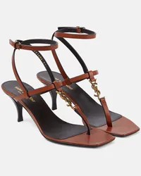 Saint Laurent Sandalen Cassandra 60 aus Leder Rot