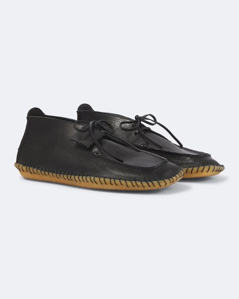 Christophe Lemaire Mokassins aus Leder Schwarz