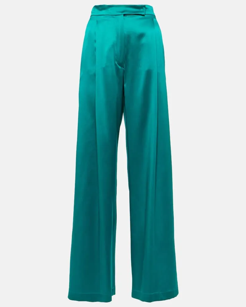 Max Mara Weite Hose Elegante Fiesta aus Seide Grün
