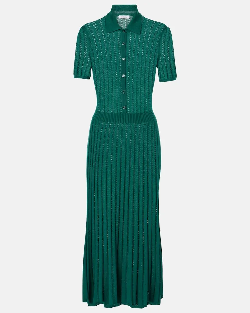 Gabriela Hearst Polokleid Elvis aus Kaschmir und Seide Grün