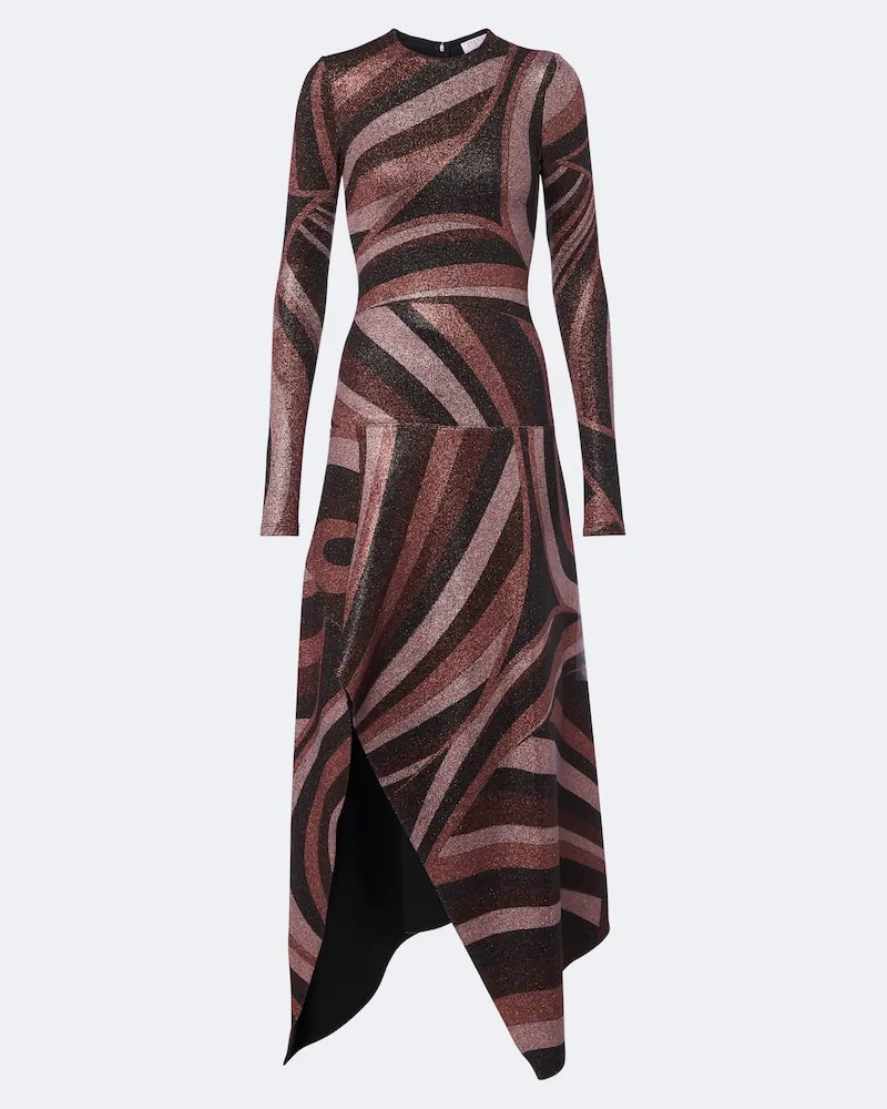 Emilio Pucci Midikleid Iride aus Jersey mit Lurex Multicolor