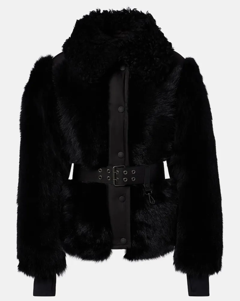 Moncler Daunenjacke Valdigian aus Shearling Schwarz