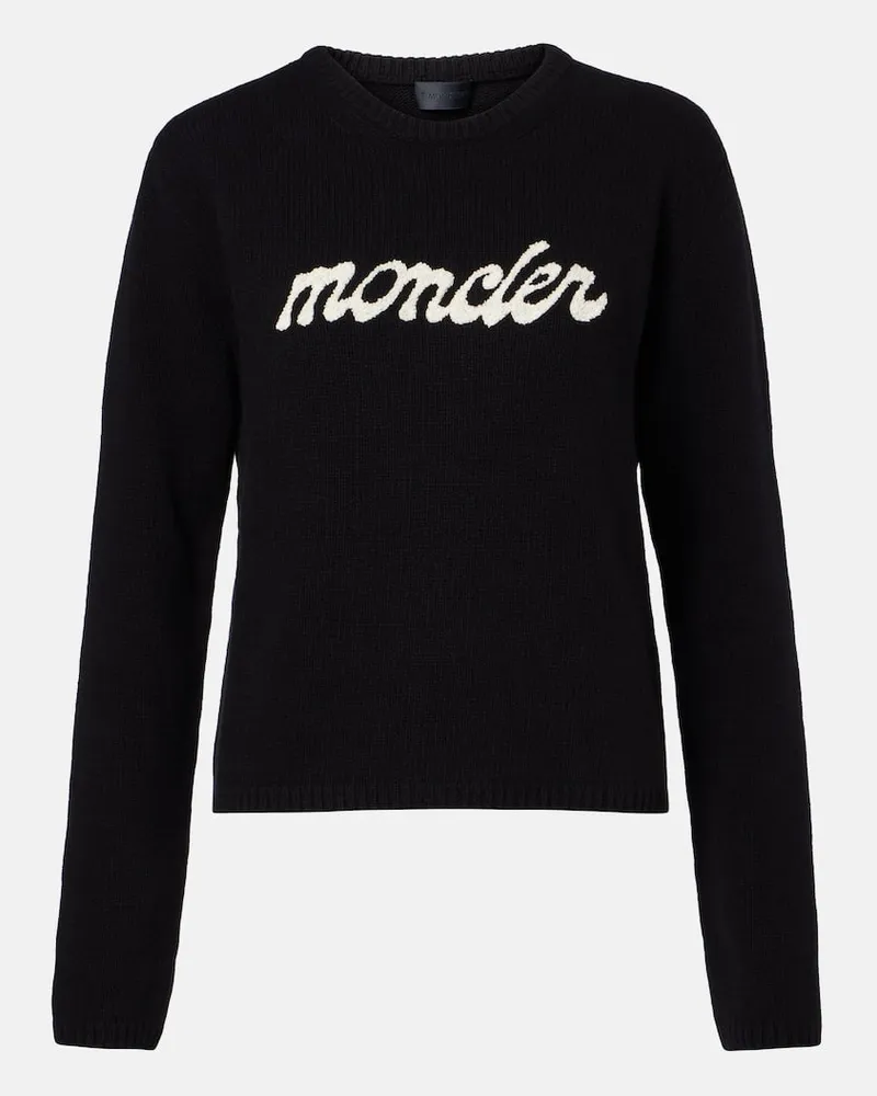 Moncler Pullover aus Wolle und Kaschmir Schwarz