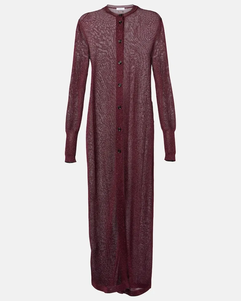 Ferragamo Cardigan aus Lamé Burgunderrot