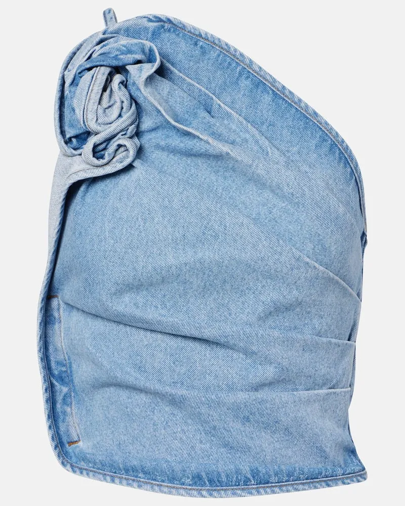 Magda Butrym One-Shoulder-Top aus Denim Blau