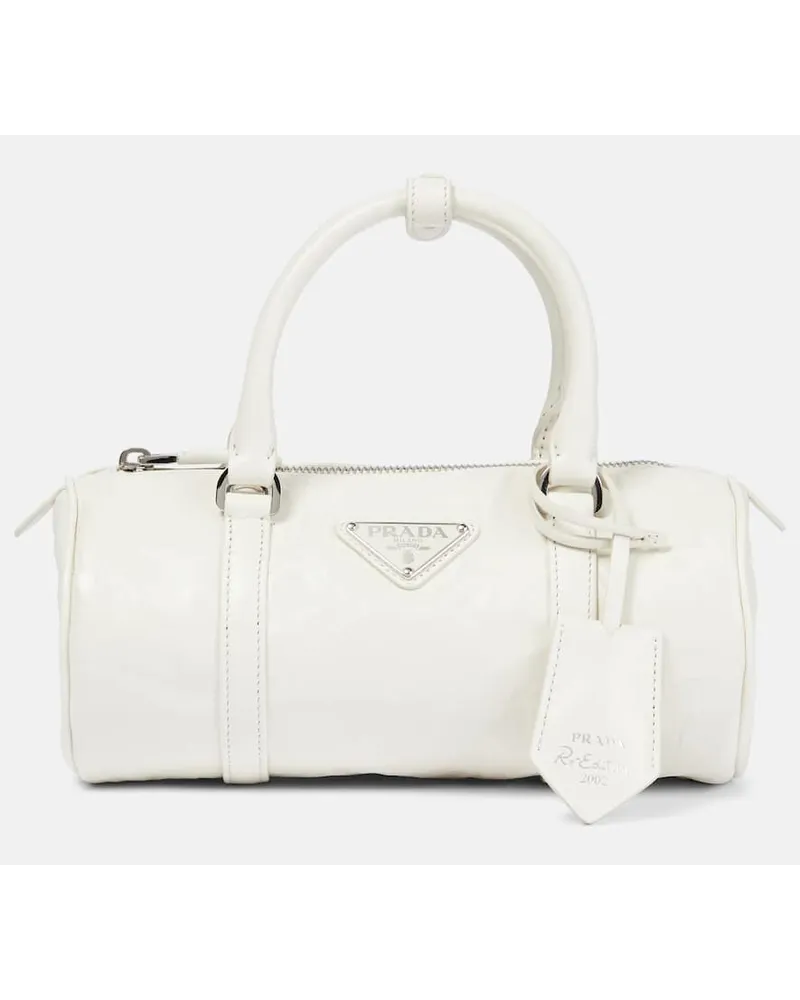 Prada Tote Mini aus Leder Weiss