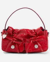 Acne Studios Schultertasche aus Lackleder Rot