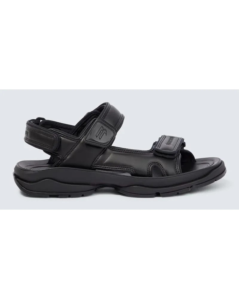 Balenciaga Sandalen Tourist aus Lederimitat Schwarz