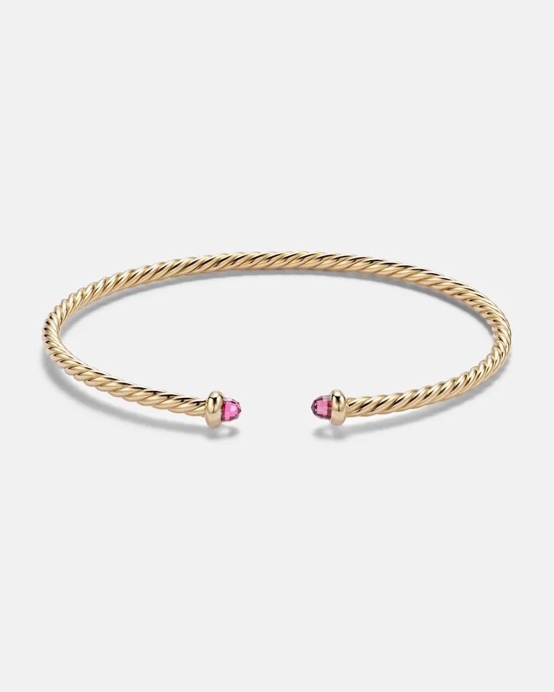 David Yurman Armreif Cablespira® Flex Micro aus 18kt Gelbgold mit Turmalin Gold