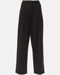 Proenza Schouler White Label Weite High-Rise-Hose Eleanor Schwarz