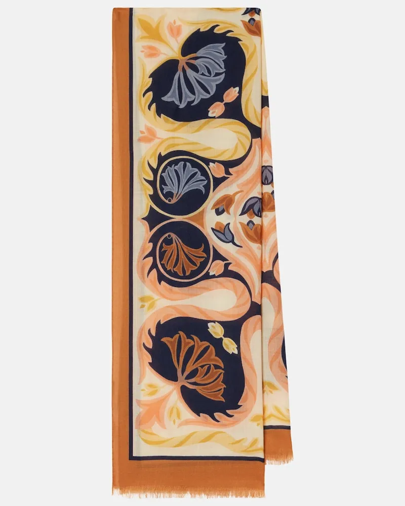 Etro Bedruckter Schal aus Wolle Multicolor