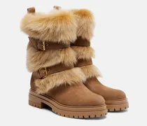 Bikerstiefel Maverick aus Veloursleder und Shearling