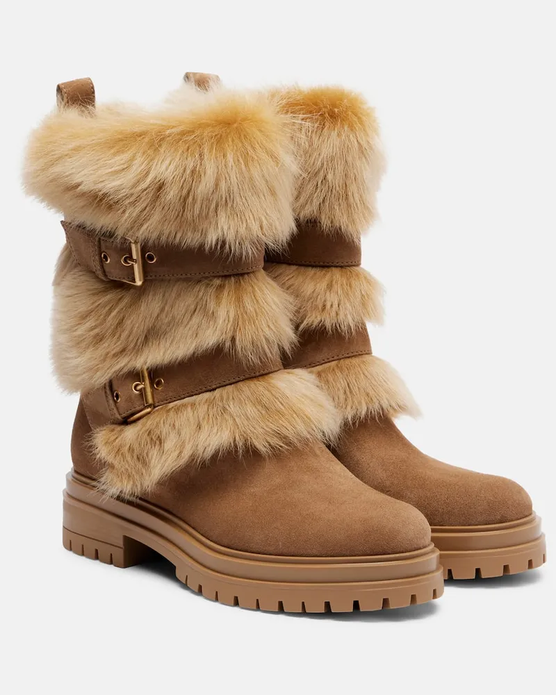 Gianvito Rossi Stiefel Maverick aus Veloursleder Braun