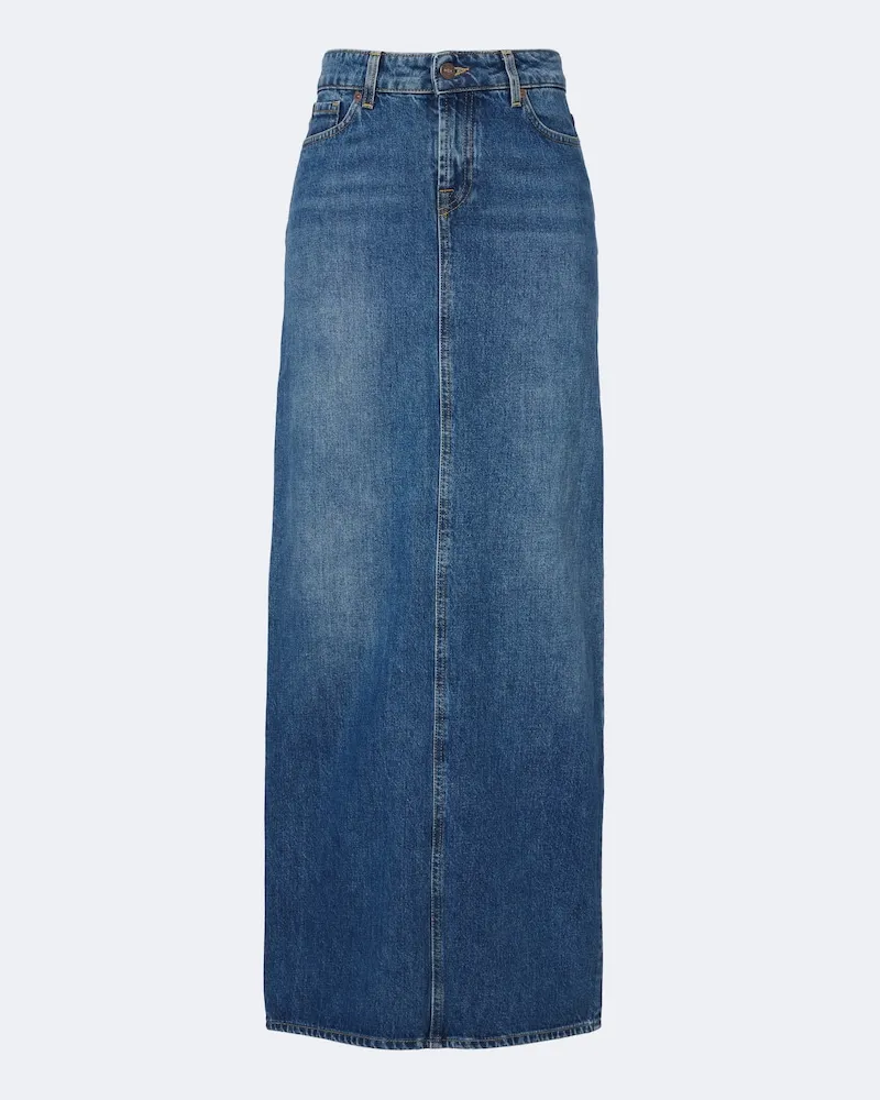 7 for all mankind Maxirock aus Denim Blau