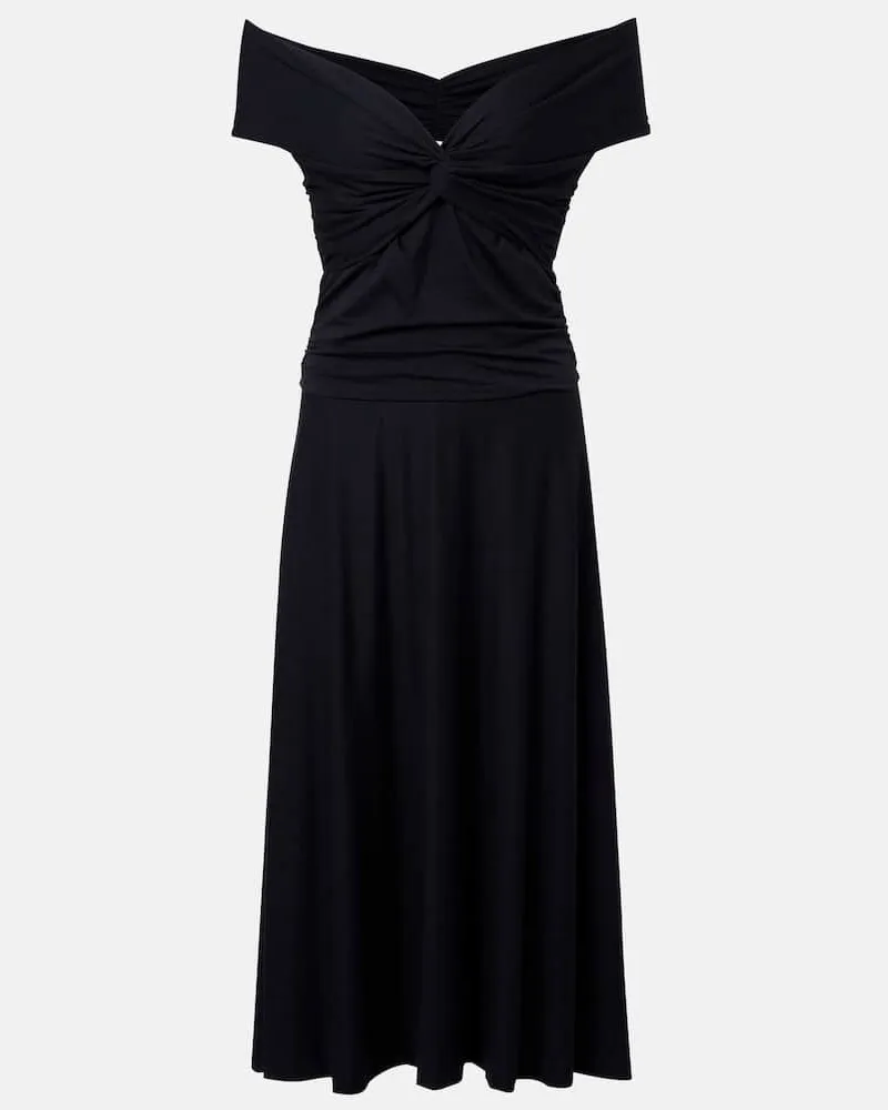Dorothee Schumacher Off-Shoulder-Midikleid Soft Drape Schwarz